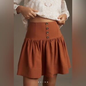 NWOT Anthropologie Maeve Drop-Waist Mini Skirt // Size L